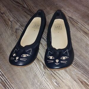 Gap Kids navy blue kitty cat  ballet flats  Sz 4
